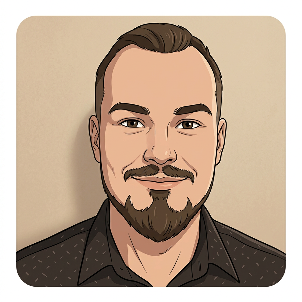 Animerat porträtt av Philip – grundare av HZ Hosting